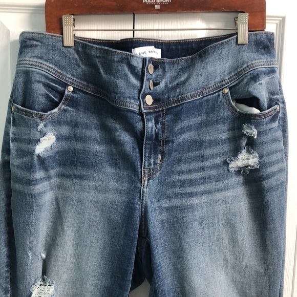 Lane Bryant High Rise Denim Jegging Flex Magic Waistband Distressed Size 18 - Picture 3 of 12